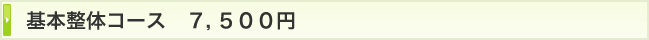基本整体コース　7500円